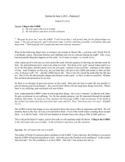 Sermon for June 2, 2013 – Pentecost 3 Psalm 91:14