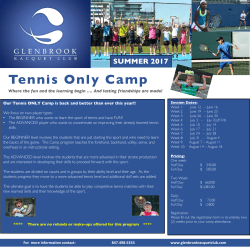 Tennis ONLY Camp - 2017 - 8.5x8.5