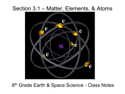 Section 3.1 &ndash; Matter, Elements, and Atoms