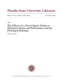 The Effects of a Novel Sports Drink on Hydration Status