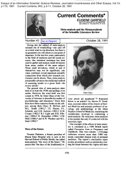 Meta-analysis and the Metamorphosis of the Scientific Literature