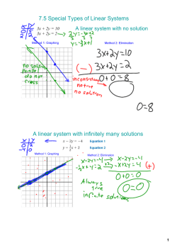 7.5 Special Types of Linear Systems A linear system with infinitely