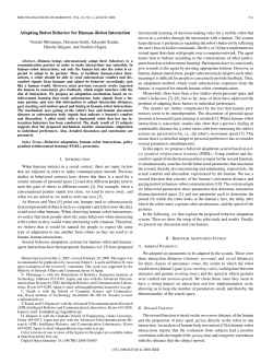 Adapting Robot Behavior for Human&ndash;Robot Interaction