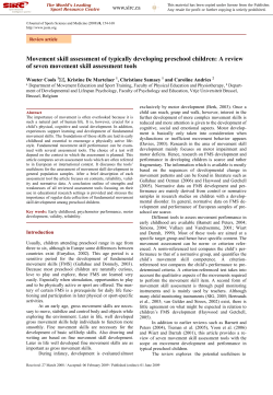 Movement Skill Assessment Tools