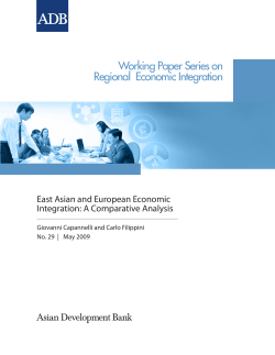 East Asian and European Economic Integration: A Comparative