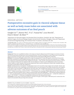 Postoperative excessive gain in visceral adipose tissue as well as
