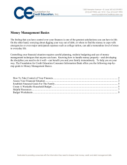 Money Management Basics - Florida Literacy Coalition