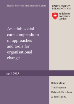 Adult social care compendium of approaches and tools for