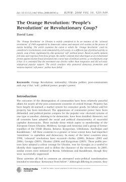 The Orange Revolution: `People`s Revolution` or