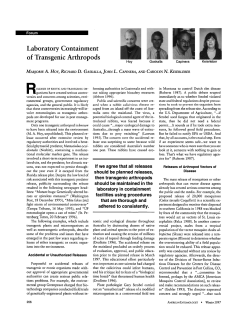 Laboratory Containment of Transgenic Arthropods