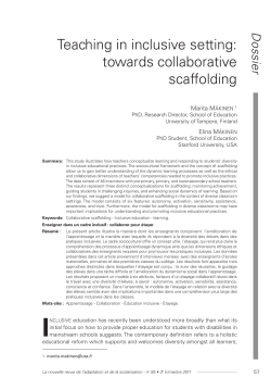 Teaching in inclusive setting: towards collaborative scaffolding