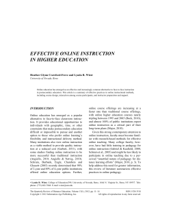 effective online instruction in higher education