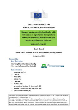 Milk and milk used as an ingredient in dairy products