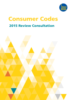 Consumer codes: 2015 review consultation