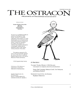 Ostracon Issue - Egyptian Study Society