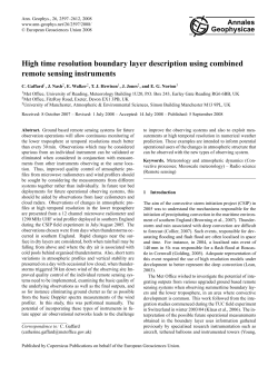 High time resolution boundary layer description using combined