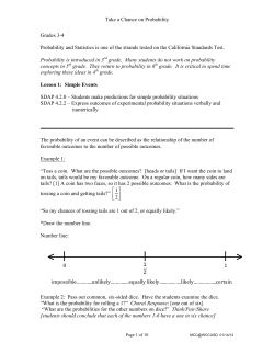 Take a Chance on Probability Grades 3-4