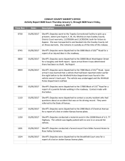 01/06/2017 Sheriff`s News Release