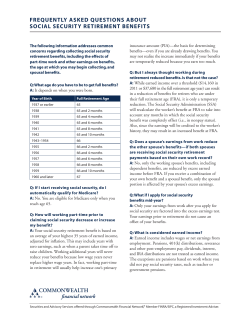Frequently Asked questions About sociAl security
