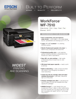 Product Specifications - WorkForce&reg; WF-7510