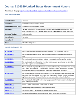 Course: 2106320 United States Government Honors