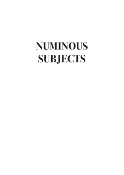 Numinous Subjects : Engendering the Sacred in Western