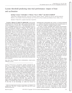 Lactate threshold predicting time-trial performance: impact of heat