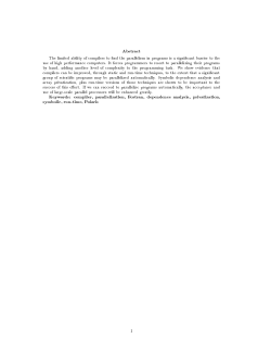Abstract The limited ability of compilers to find the parallelism in
