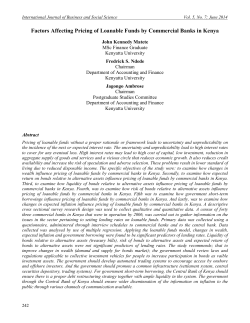 Factors Affecting Pricing of Loanable Funds by Commercial Banks in