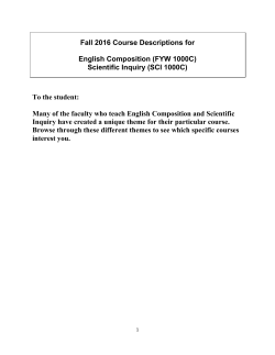 Fall 2016 Course Descriptions for English Composition (FYW 1000C