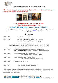 Celebrating James Watt 2015 and 2019