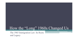 The 1965 Immigration Law - University of St. Thomas