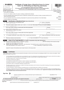 Form W-8BEN