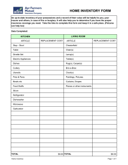 home inventory form - Ayr Farmers Mutual