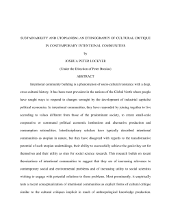 SUSTAINABILITY AND UTOPIANISM - UGA Electronic Theses and