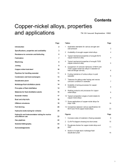 Copper-nickel alloys, properties and applications