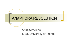 anaphora resolution - Department of information engineering and