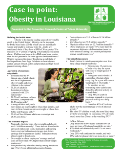 Case in point: Obesity in Louisiana