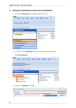 4. Setting Up Trading Names (with Farms and Paddocks)