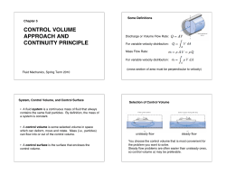 control volume approach and continuity principle