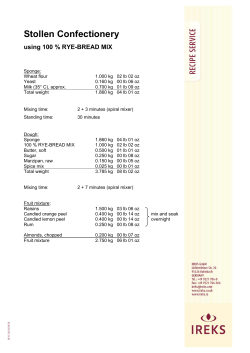 Stollen Confectionery using 100 % RYE-BREAD MIX