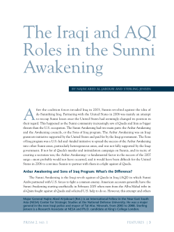 The Iraqi and AQI Roles in the Sunni Awakening