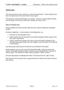 To Kill a Mockingbird Revision