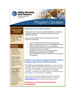 Today`s Rate is 3.44% Homebuyer Tax Credit Program Uniform