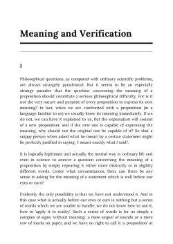 Meaning and Verification