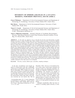 DIVERSITY OF SPIDERS (ARANEAE) IN A SAVANNA RESERVE