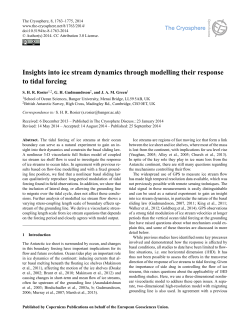 Insights into ice stream dynamics through