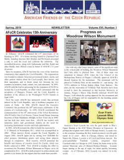 Spring, 2010  - American Friends of the Czech Republic