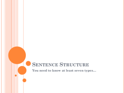 Sentence Structure - Biggar High School