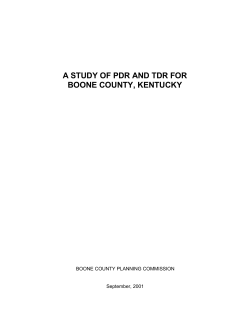 PDR-TDR Study - Boone County, KY
